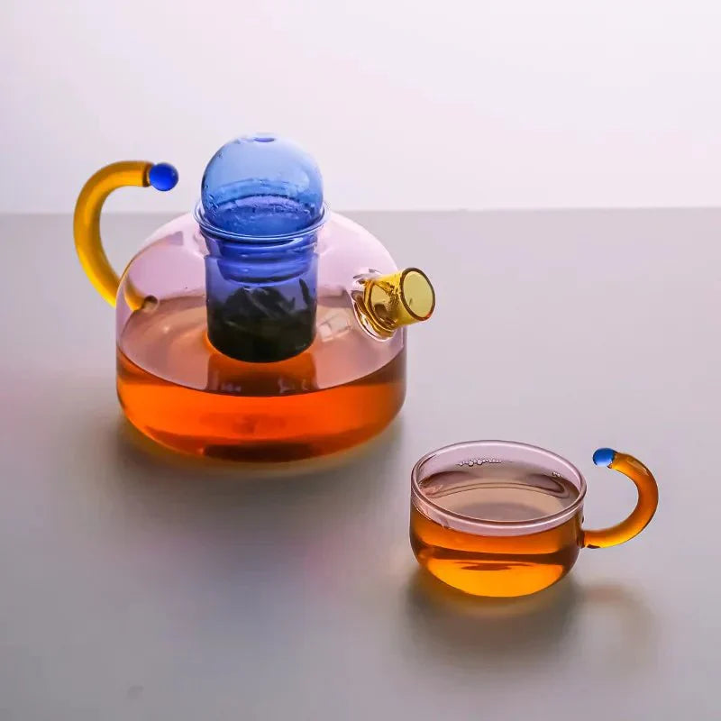 Maliben | Contrasting Color Translucent Teapot & Cup Set