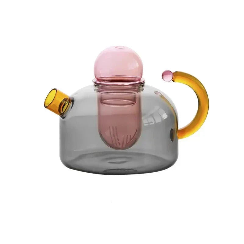 Maliben | Contrasting Color Glass Teapot Set – Stylish & Heat Resistant Design