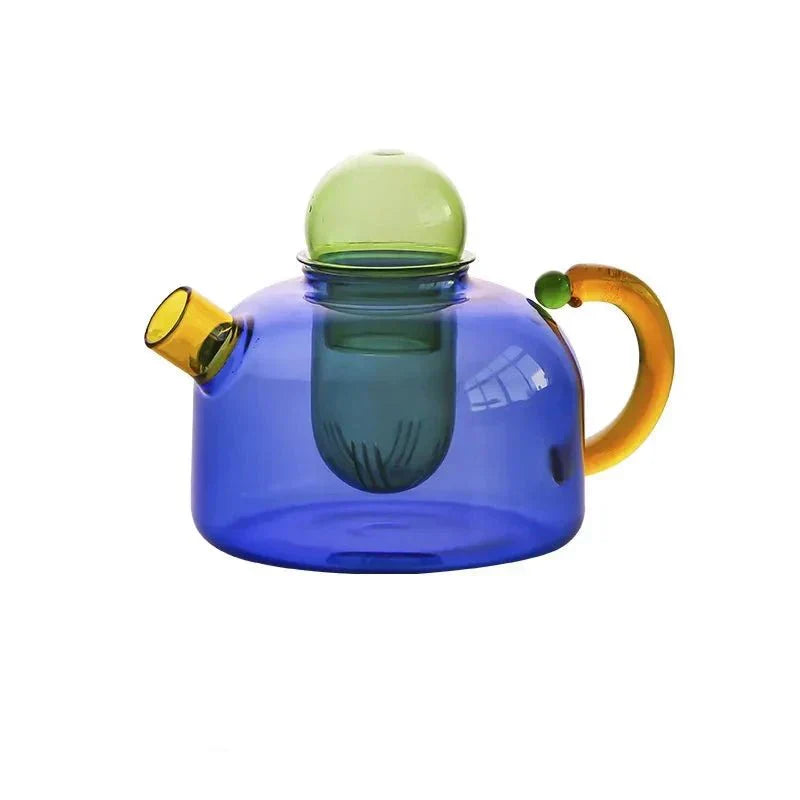 Maliben | Contrasting Color Glass Teapot Set – Stylish & Heat Resistant Design