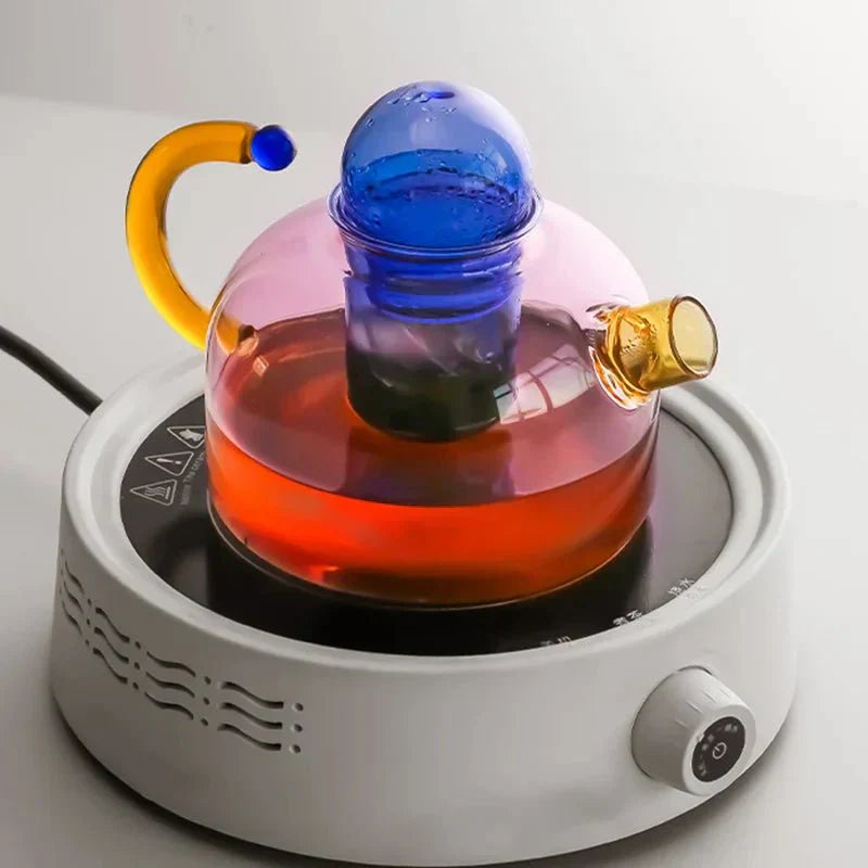Maliben | Contrasting Color Glass Teapot Set – Stylish & Heat Resistant Design