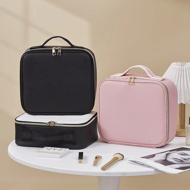 Maliben | Travel Makeup Bag With Led Mirror And Spacious Storage