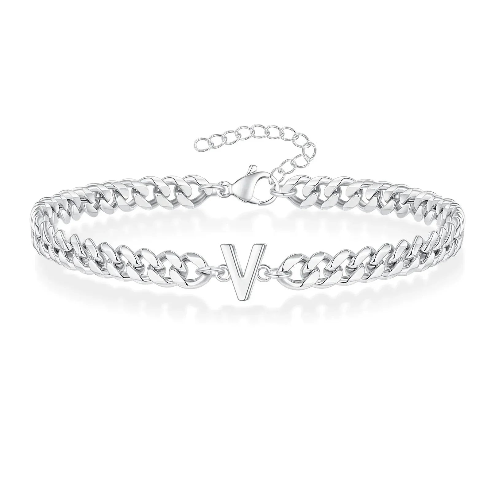 Maliben | Couples Letter Initial Cuban Bracelet