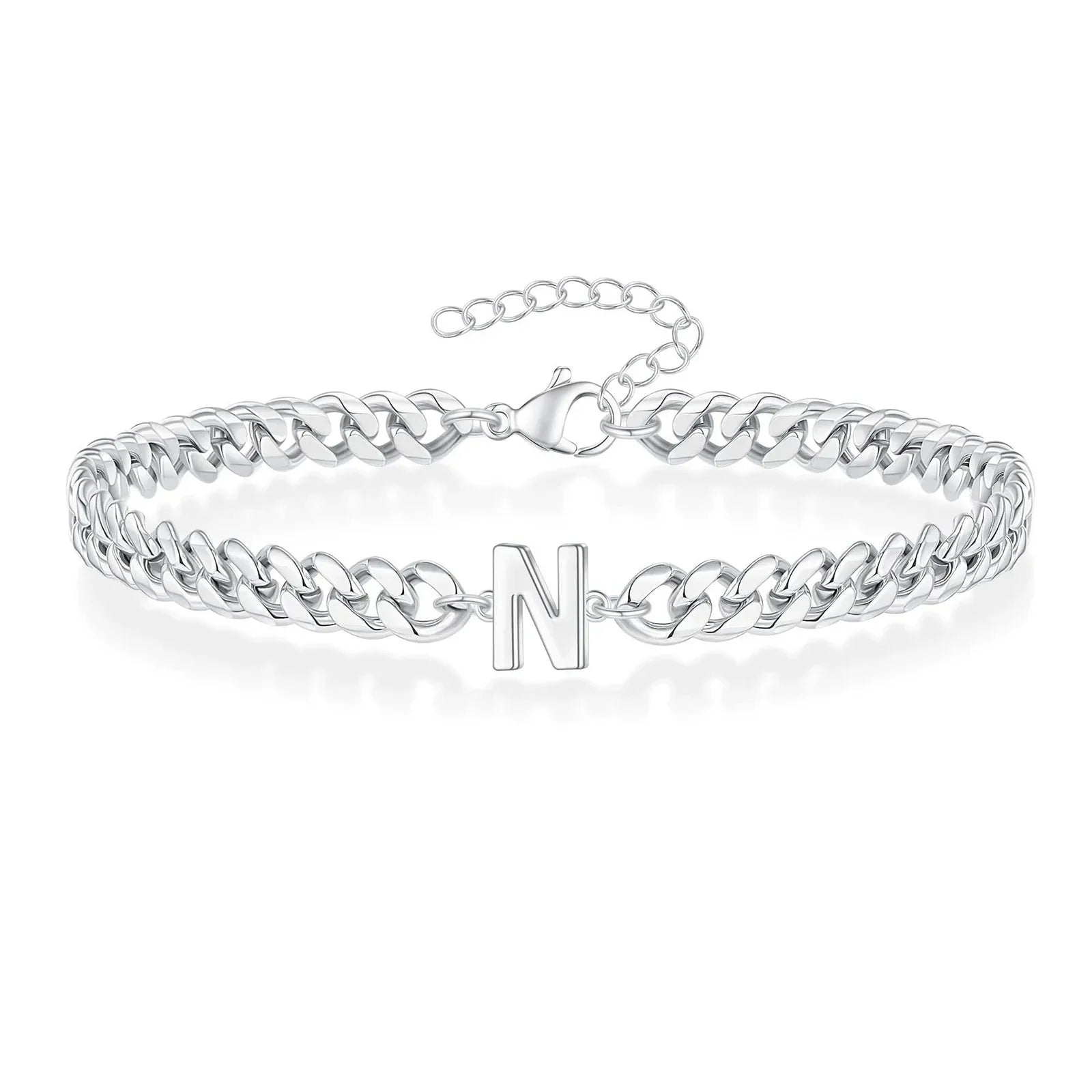 Maliben | Couples Letter Initial Cuban Bracelet