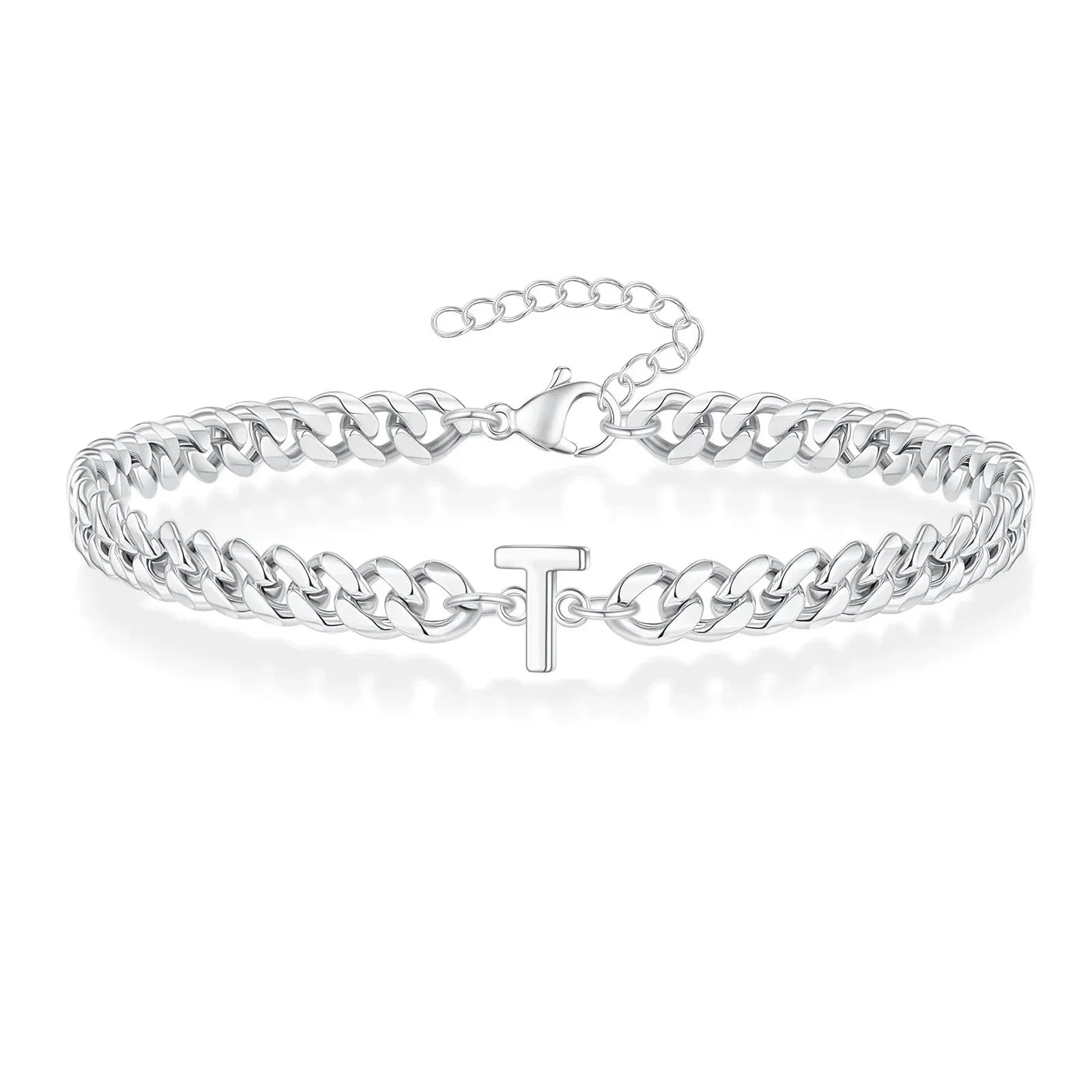 Maliben | Couples Letter Initial Cuban Bracelet