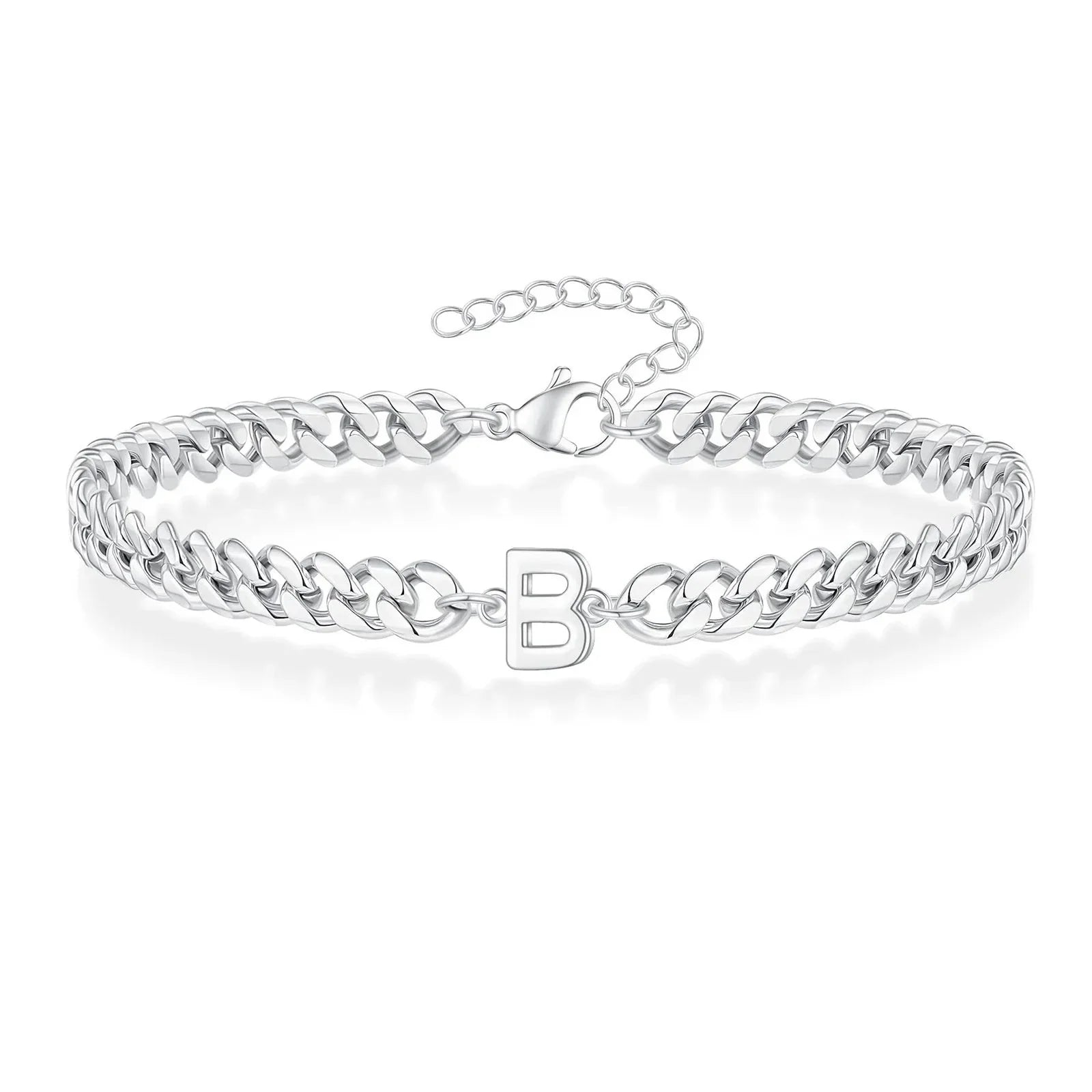 Maliben | Couples Letter Initial Cuban Bracelet