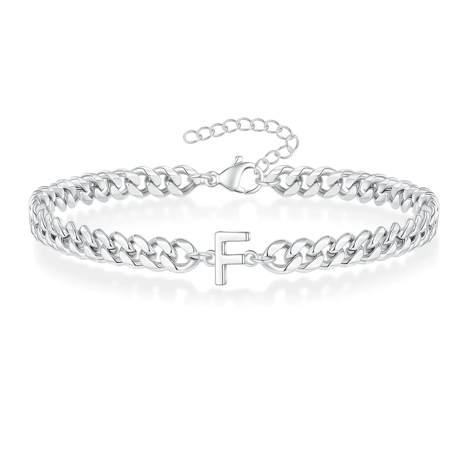 Maliben | Couples Letter Initial Cuban Bracelet