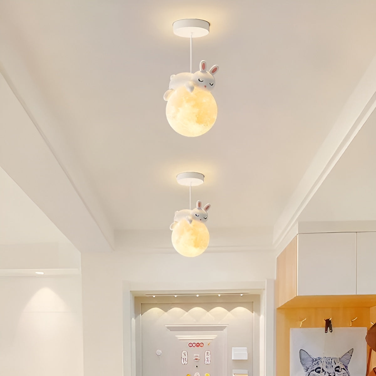 Maliben | Children's Ceiling Lamp Mondolino | Led Hanging Lamp With Moon & Animals | Dimmable & Energy Efficient | For 3–5 M² Rooms