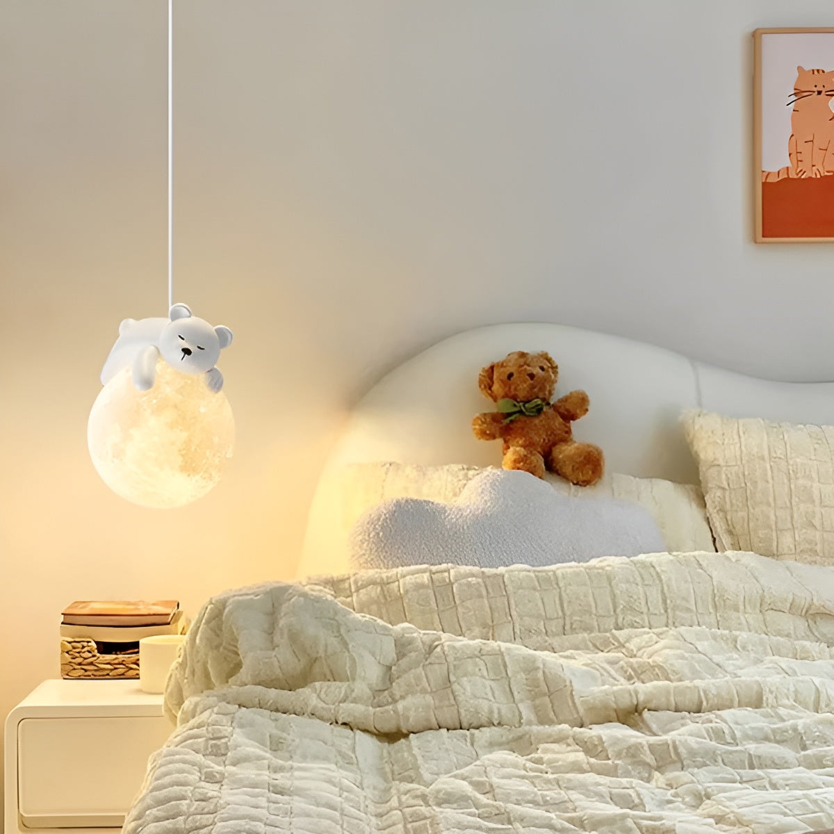Maliben | Children's Ceiling Lamp Mondolino | Led Hanging Lamp With Moon & Animals | Dimmable & Energy Efficient | For 3–5 M² Rooms