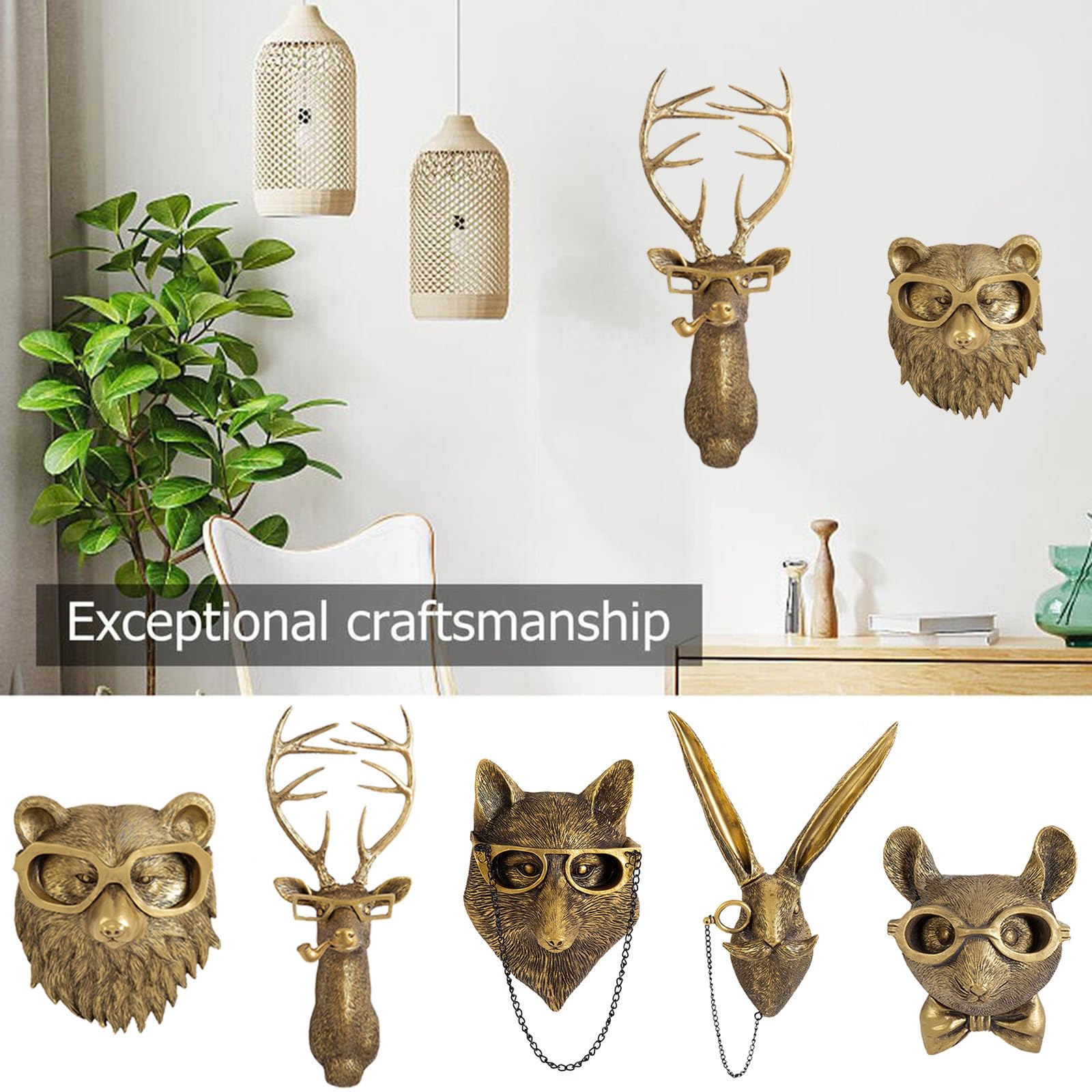 Maliben | Elegant Animal Head Wall Sculptures