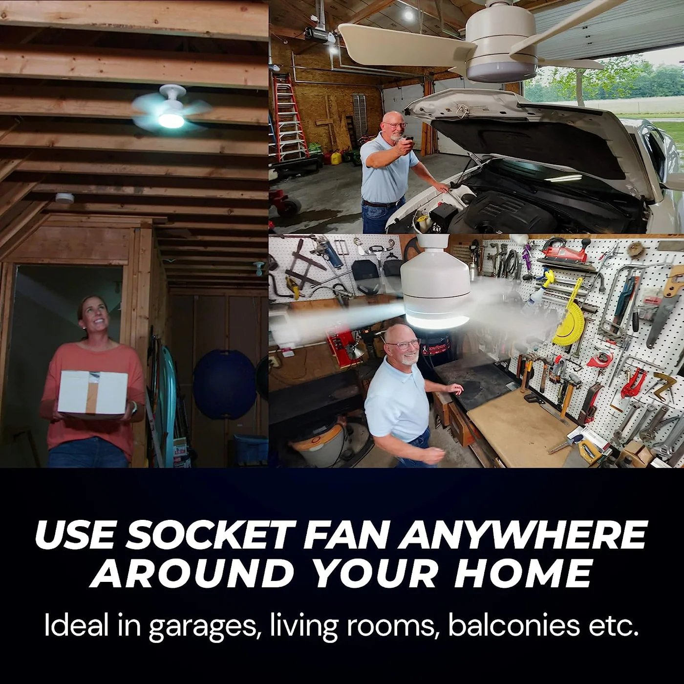 Maliben | 2-In-1 Portable Ceiling Fan & Light With Remote Control