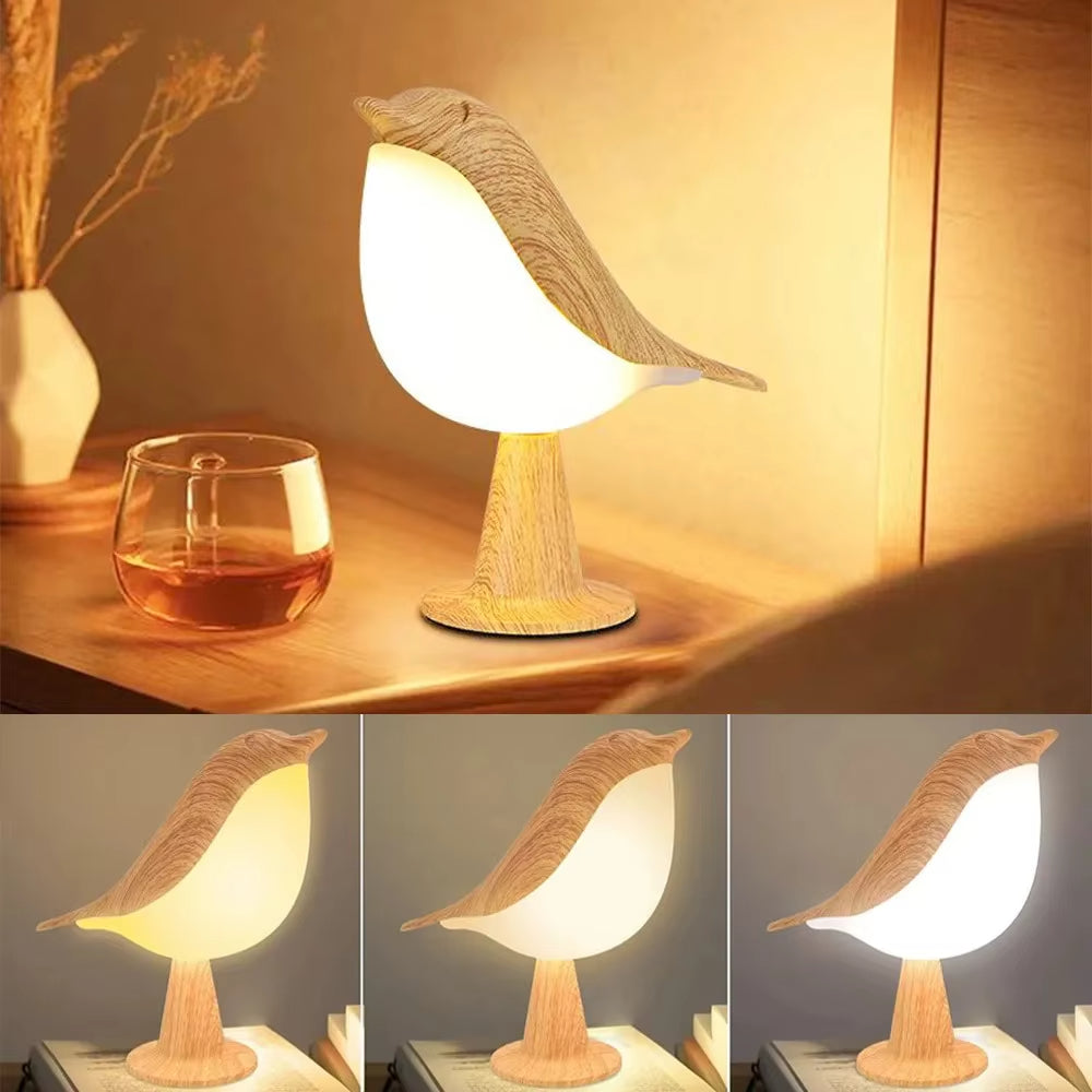 Maliben | Wooden Bird Led Touch-Switch Night Lamp