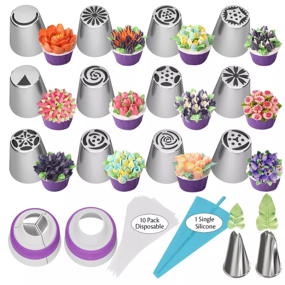 Maliben TitanSplendor Cake Decorating Set — Stainless Steel