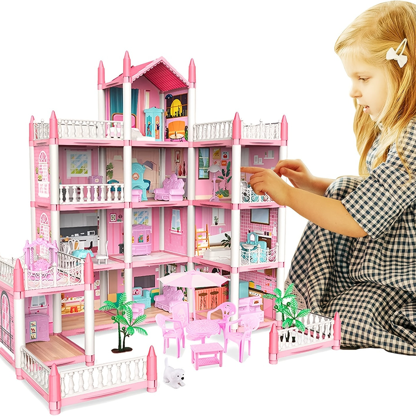 Maliben | Wonderland Dollhouse | Magical Mini World - Diy Princess Castle With Led Lighting