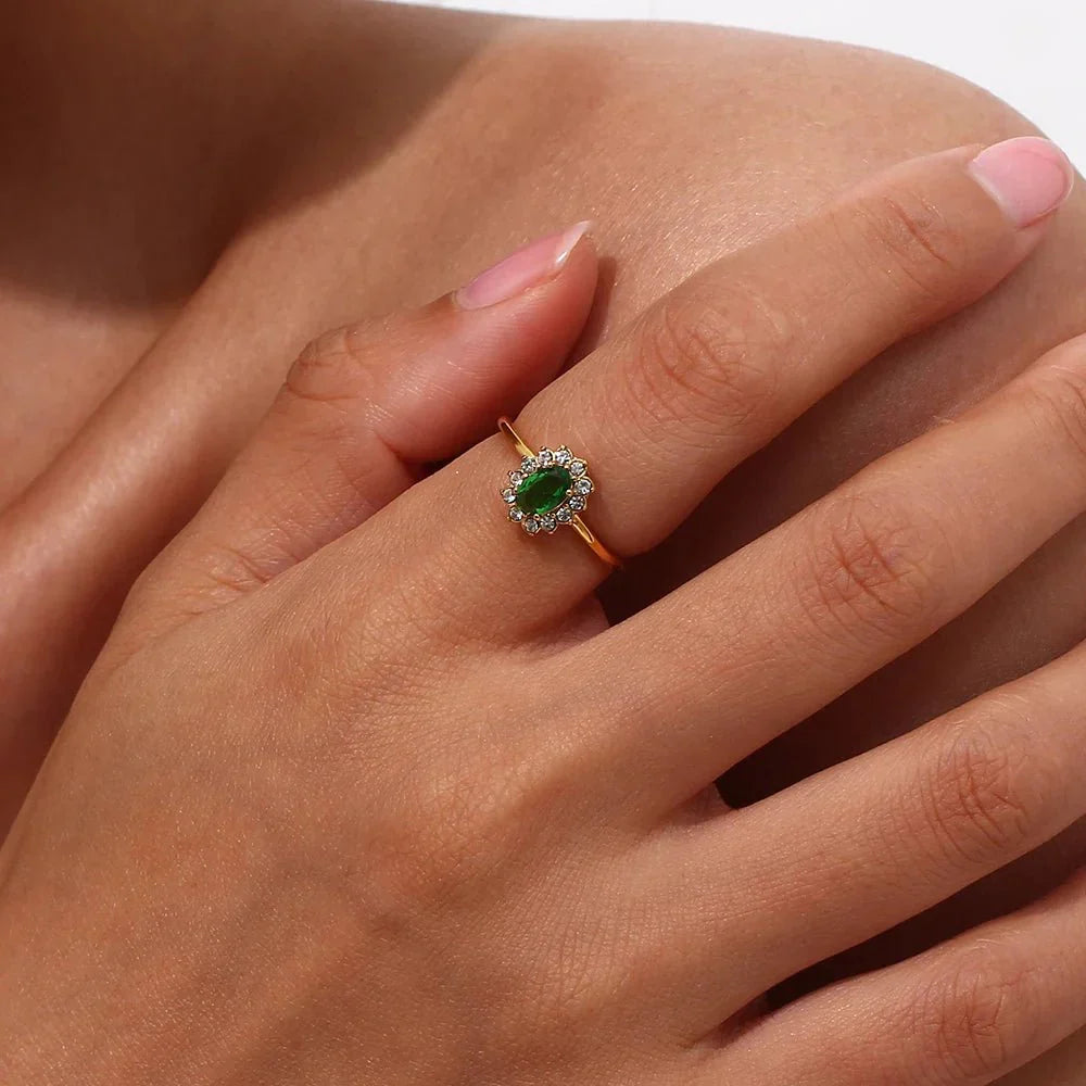 Maliben | Dainty Adjustable Oval Diamond Rings