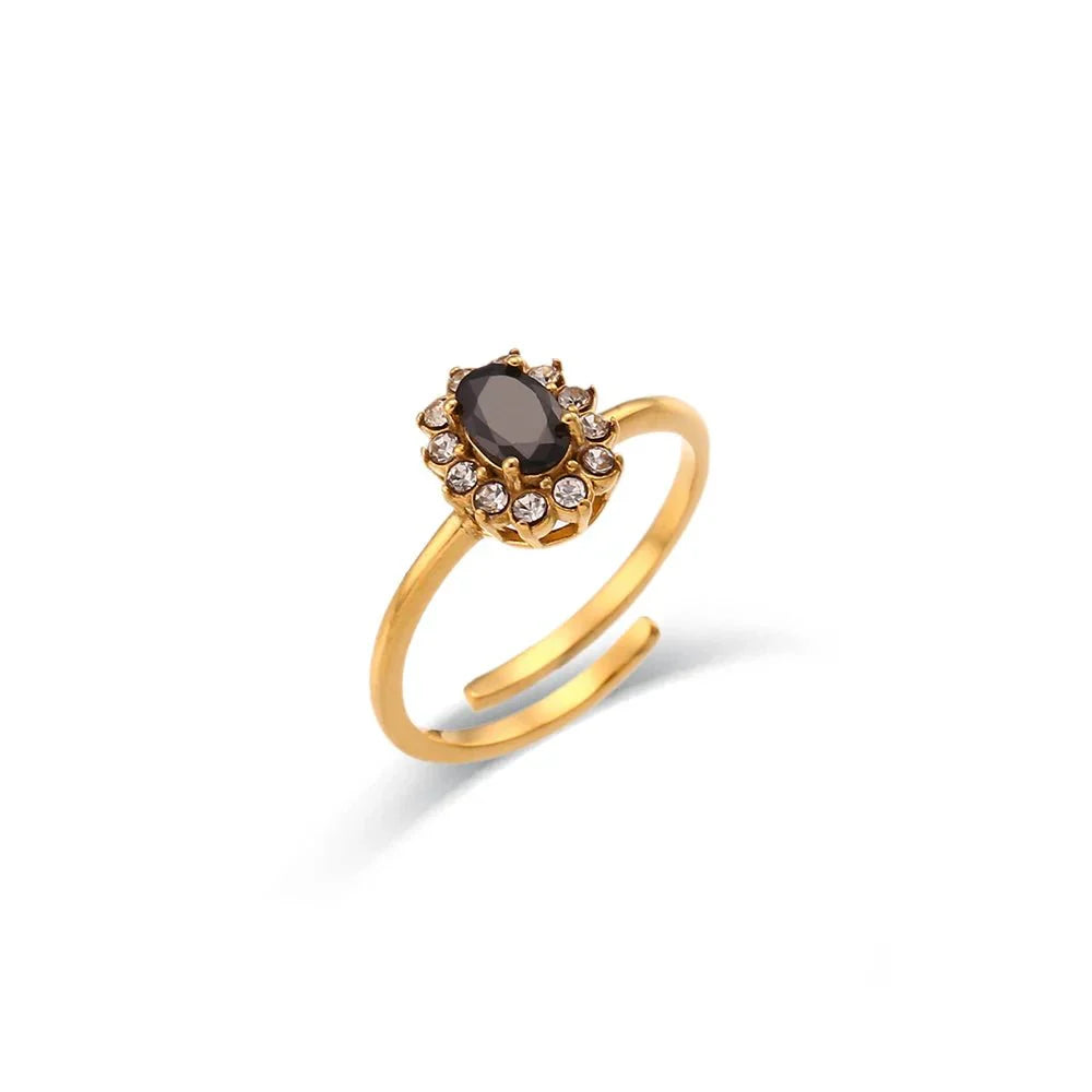 Maliben | Dainty Adjustable Oval Diamond Rings