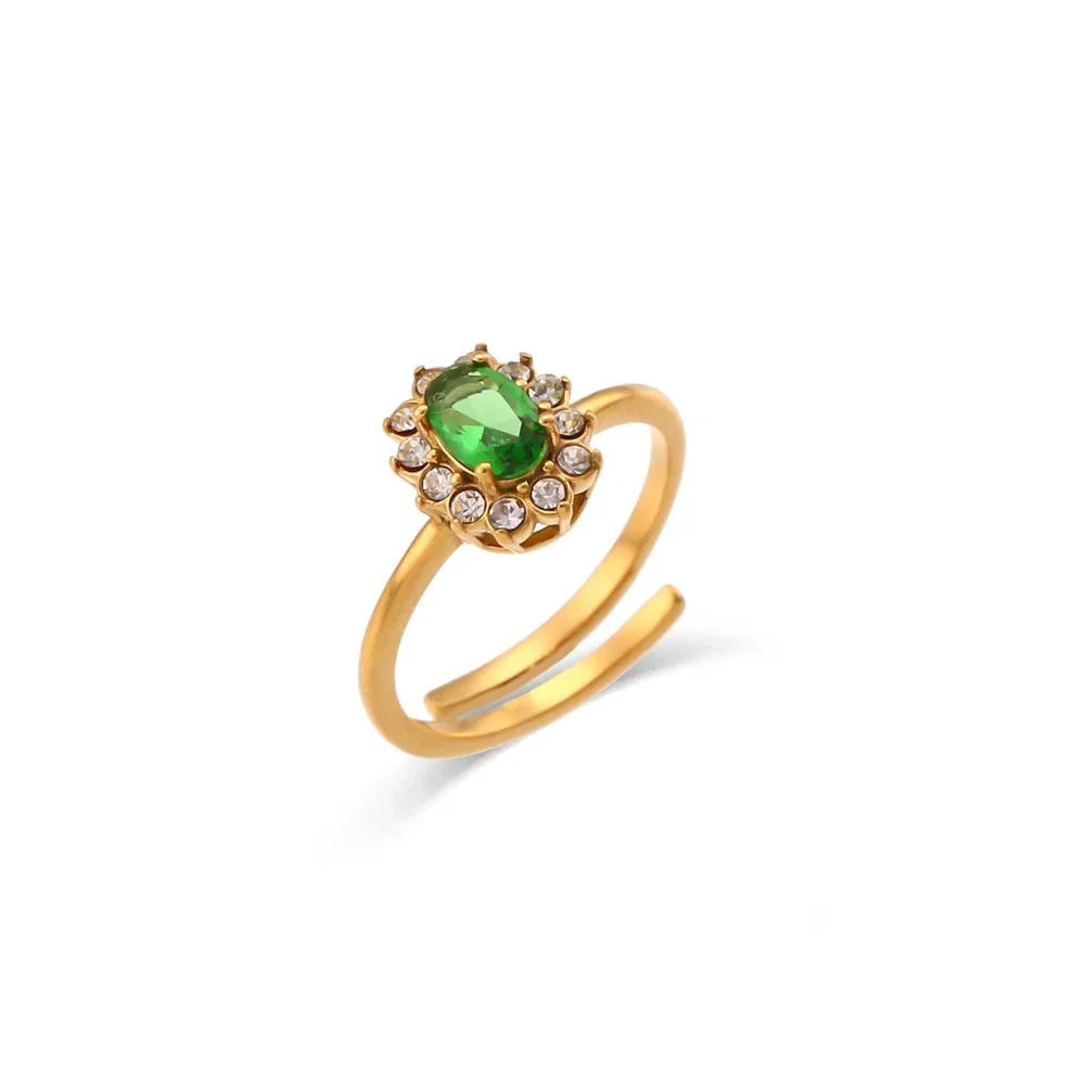 Maliben | Dainty Adjustable Oval Diamond Rings