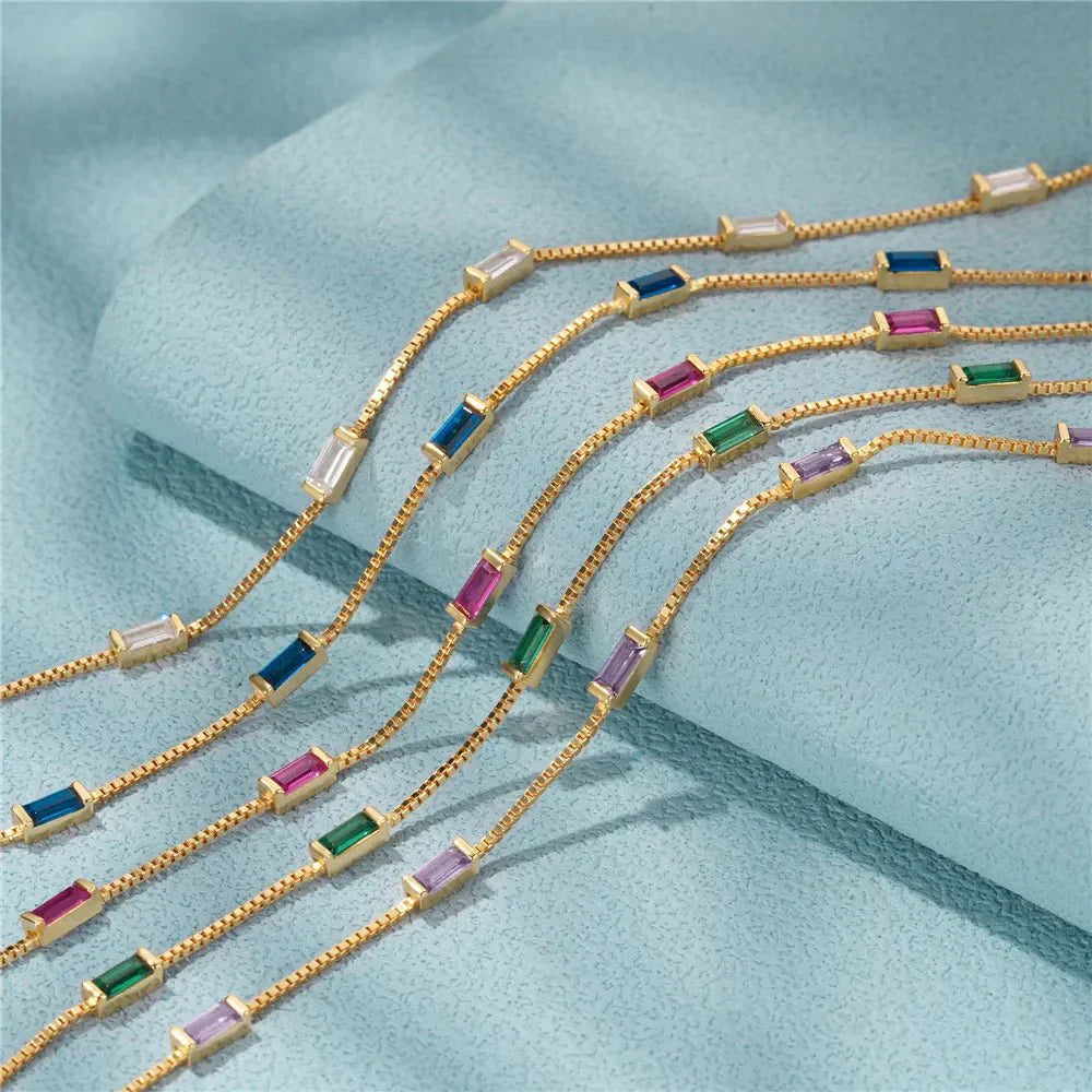 Maliben | Dainty Aurora Chain Bracelets