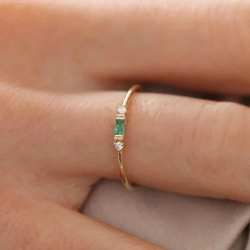 Maliben | Dainty & Baguette Diamond Ring
