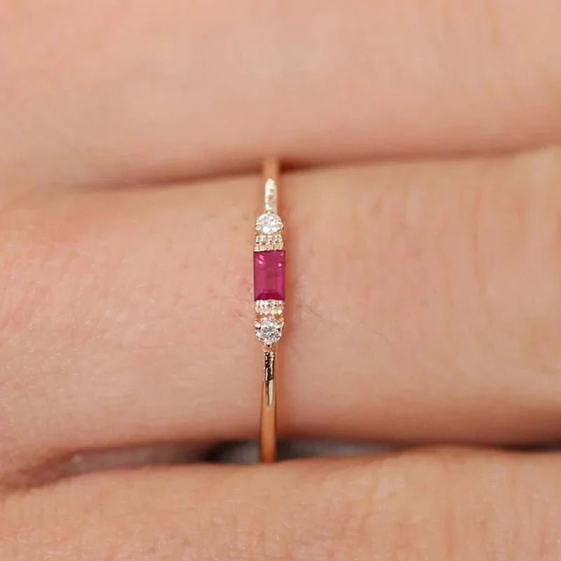 Maliben | Dainty & Baguette Diamond Ring