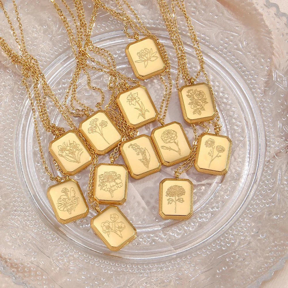 Maliben | Dainty Birth Month Flower Necklace