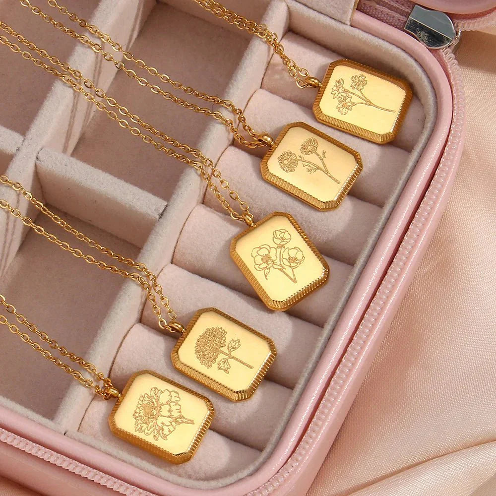 Maliben | Dainty Birth Month Flower Necklace