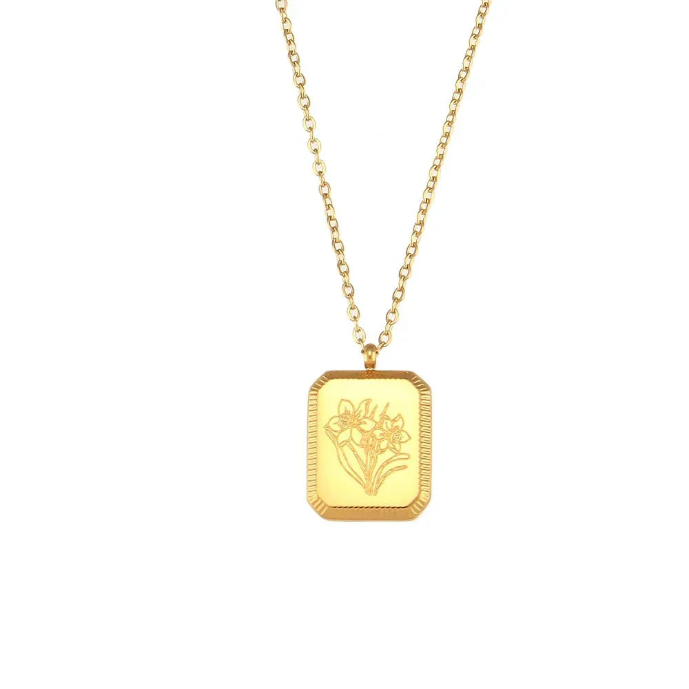 Maliben | Dainty Birth Month Flower Necklace
