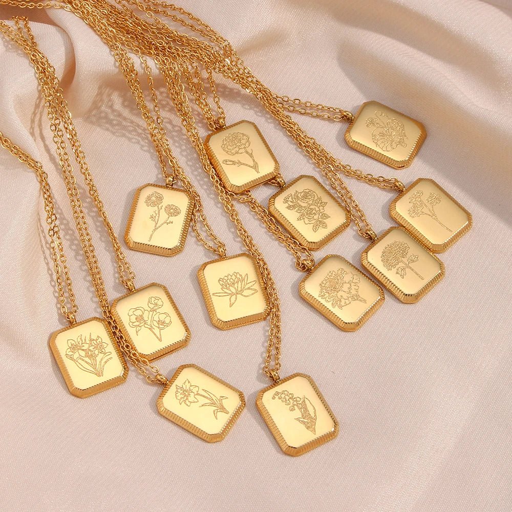 Maliben | Dainty Birth Month Flower Necklace