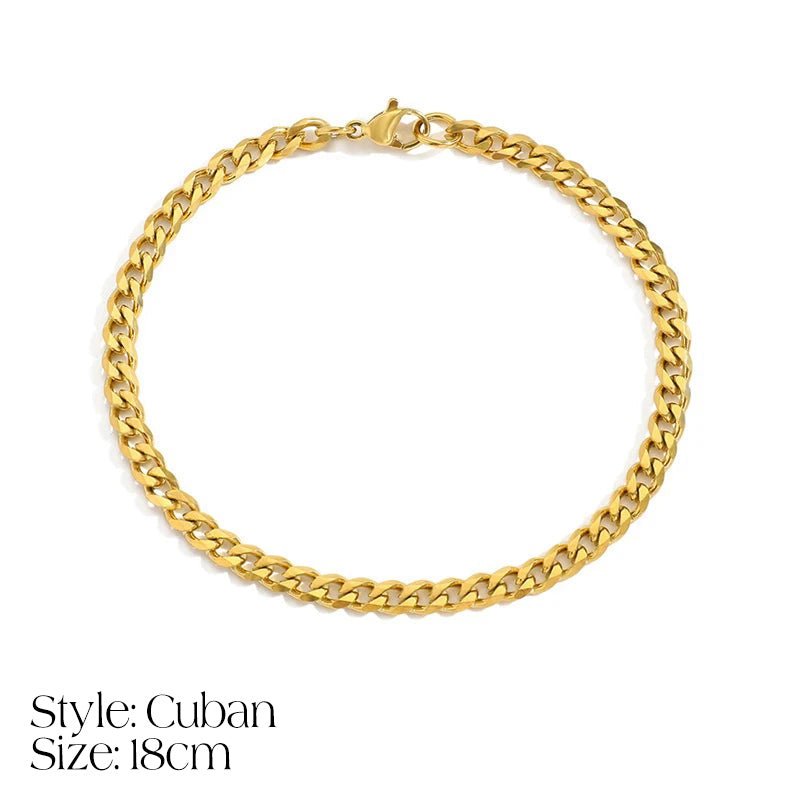 Maliben | Dainty Cuban Figaro Chain Letter Initial Bracelet