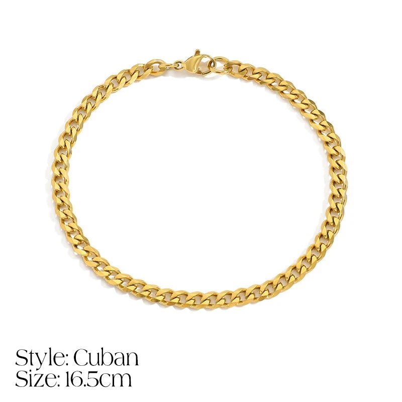 Maliben | Dainty Cuban Figaro Chain Letter Initial Bracelet