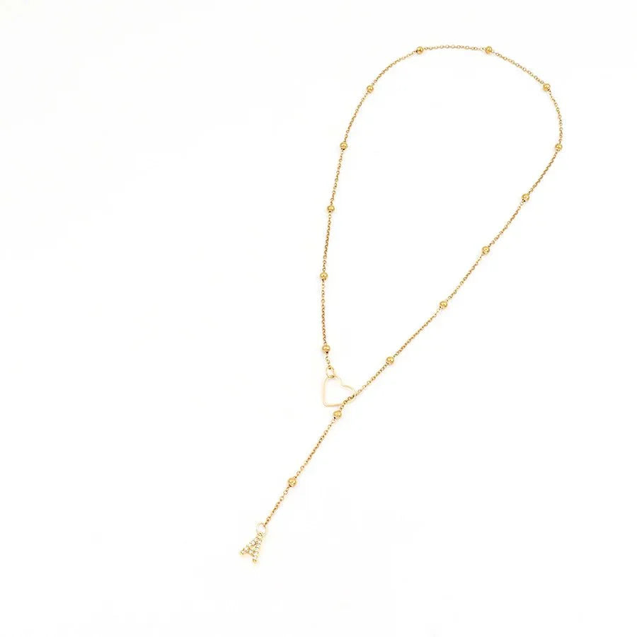 Maliben | Dainty Diamond Letter Initial Lariat Necklace