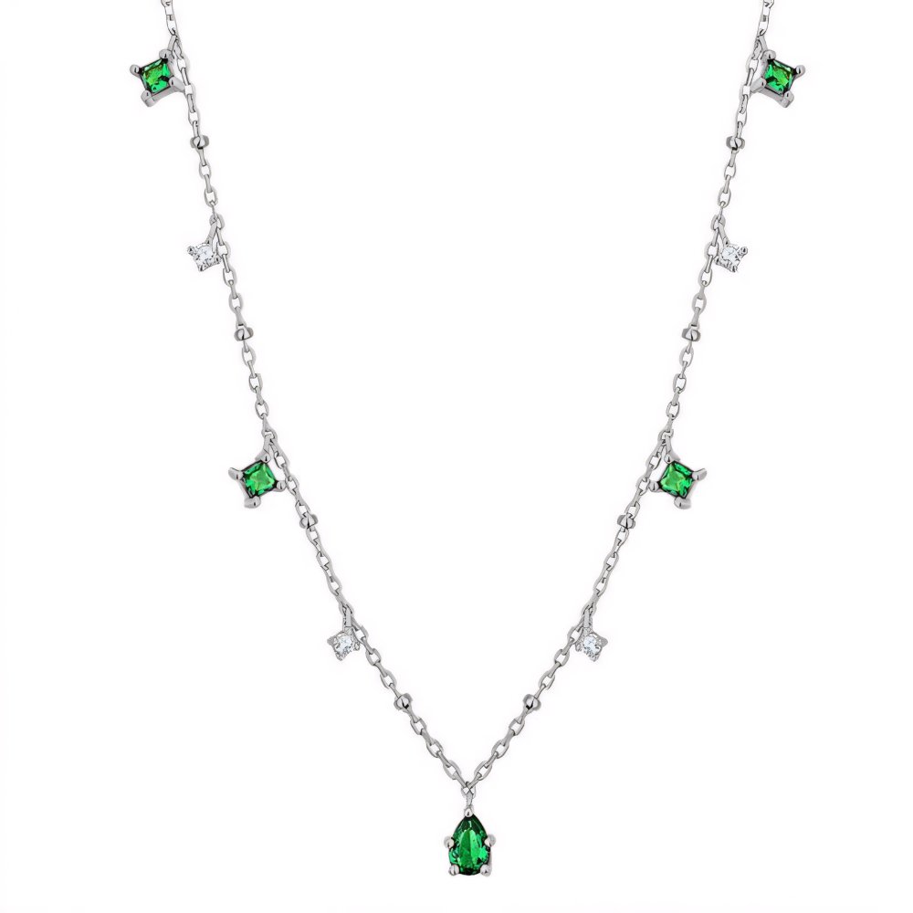 Maliben | Dainty Emerald Aurora Necklace