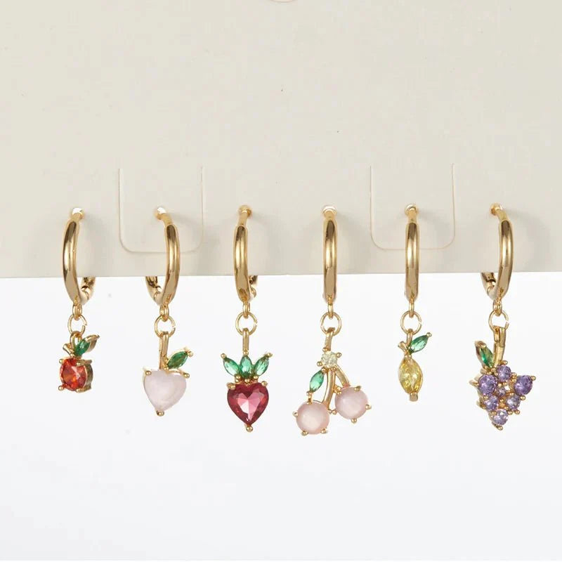 Maliben | Dainty Fruit Hoop & Stud Earrings