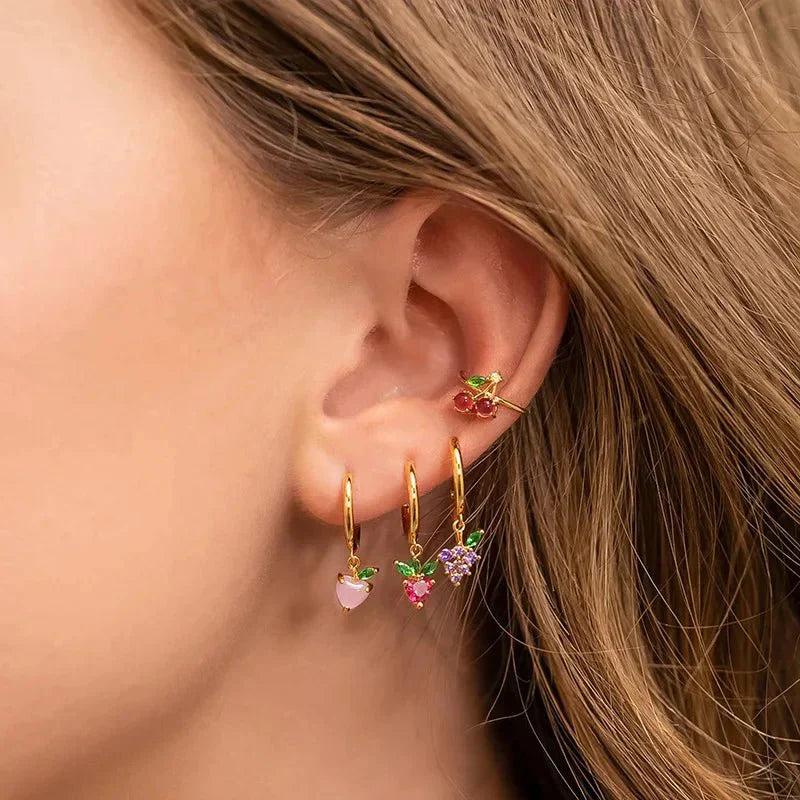 Maliben | Dainty Fruit Hoop & Stud Earrings