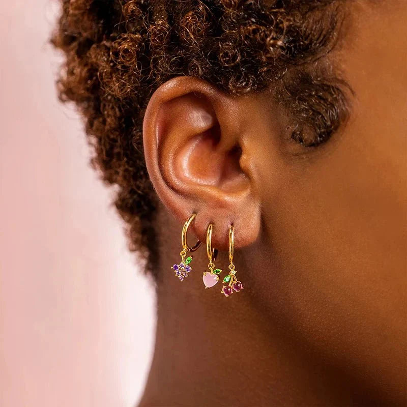 Maliben | Dainty Fruit Hoop & Stud Earrings