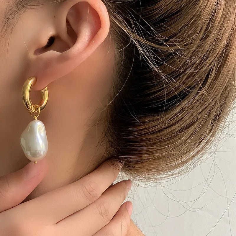 Maliben | Dainty Pearl Huggie Earrings