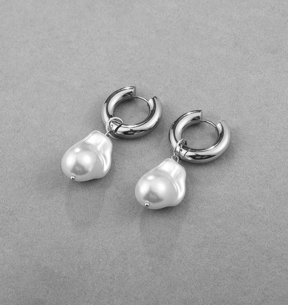 Maliben | Dainty Pearl Huggie Earrings