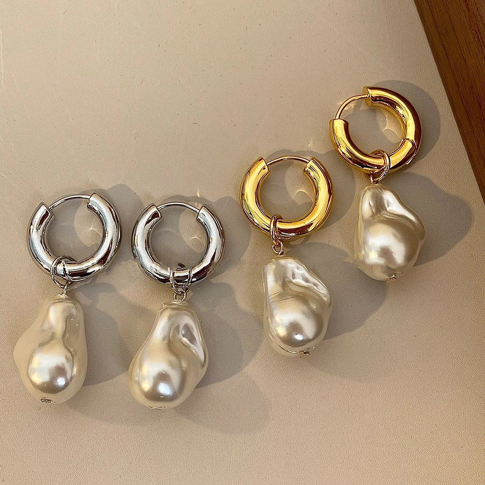 Maliben | Dainty Pearl Huggie Earrings