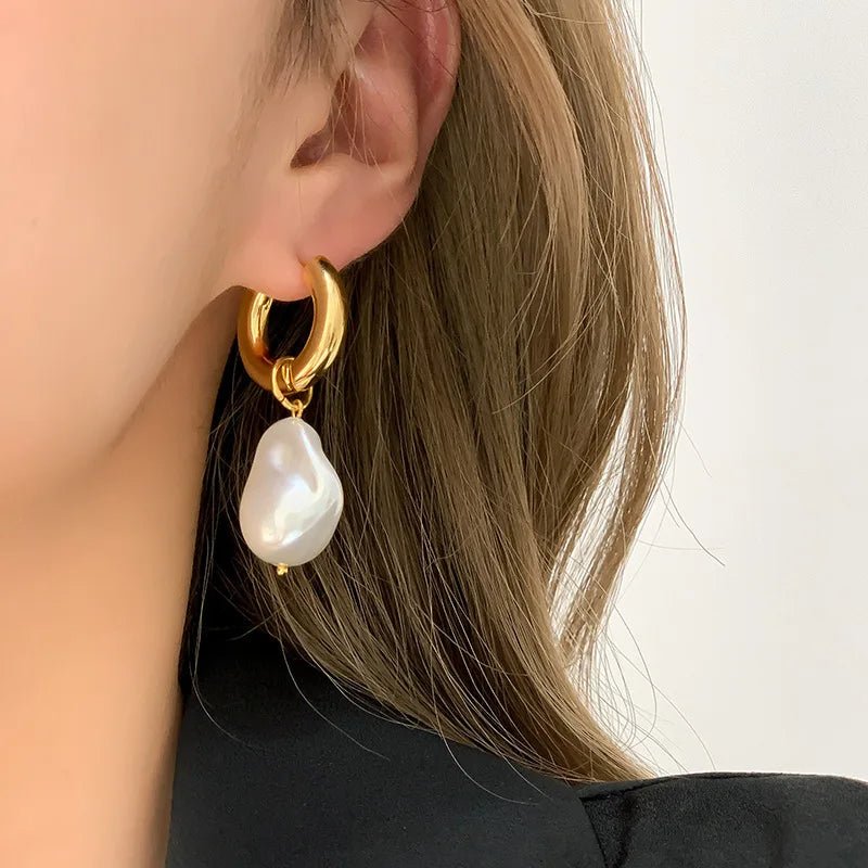Maliben | Dainty Pearl Huggie Earrings