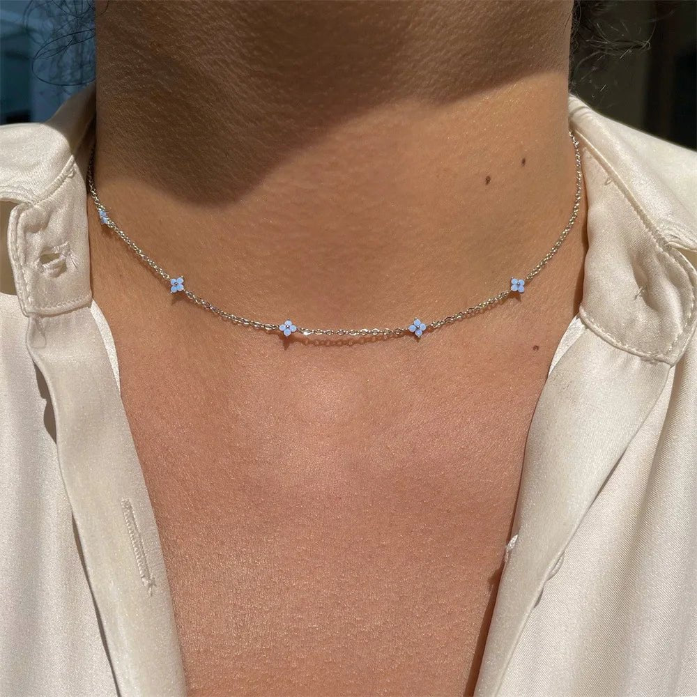 Maliben | Dainty Tiny Flowers Necklace