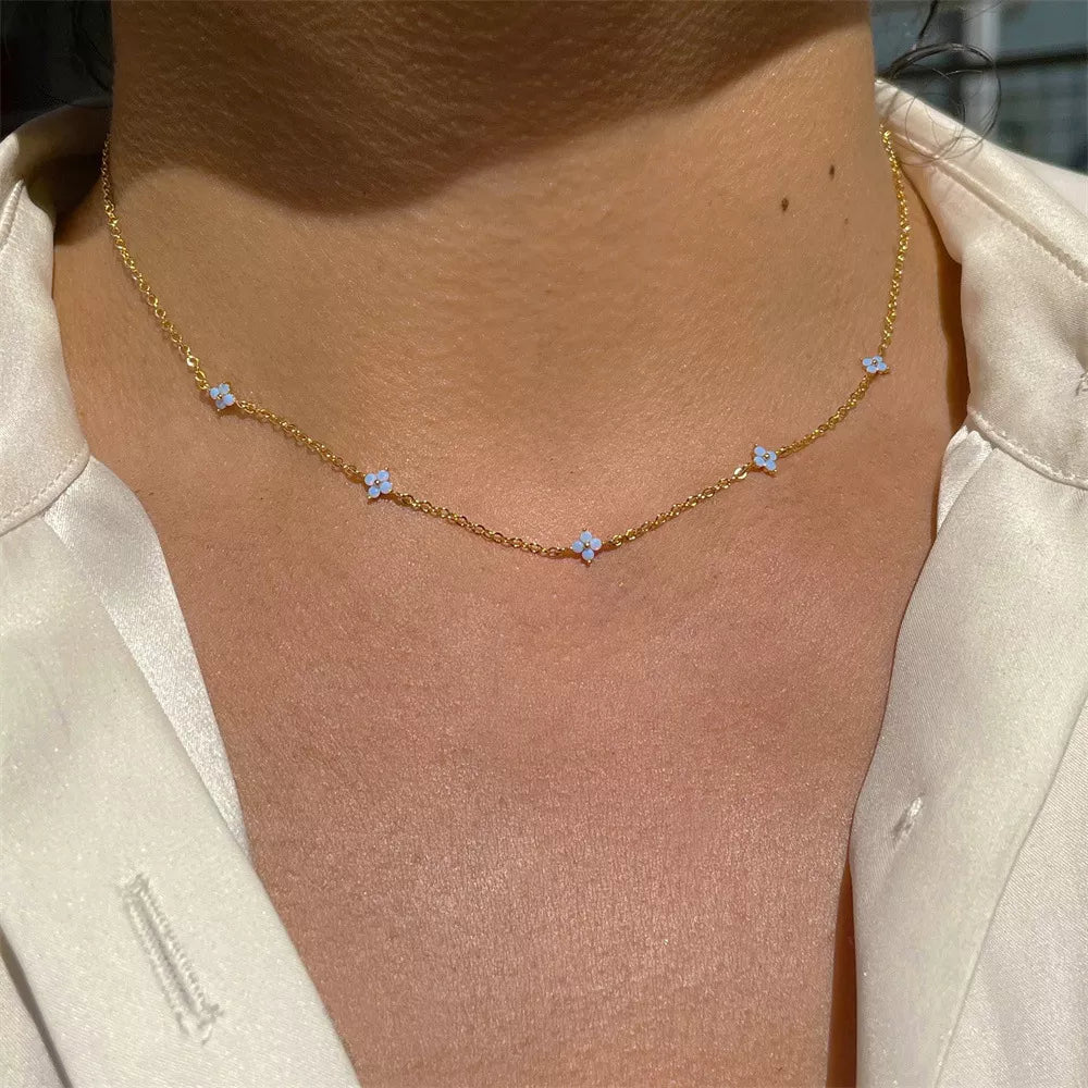 Maliben | Dainty Tiny Flowers Necklace
