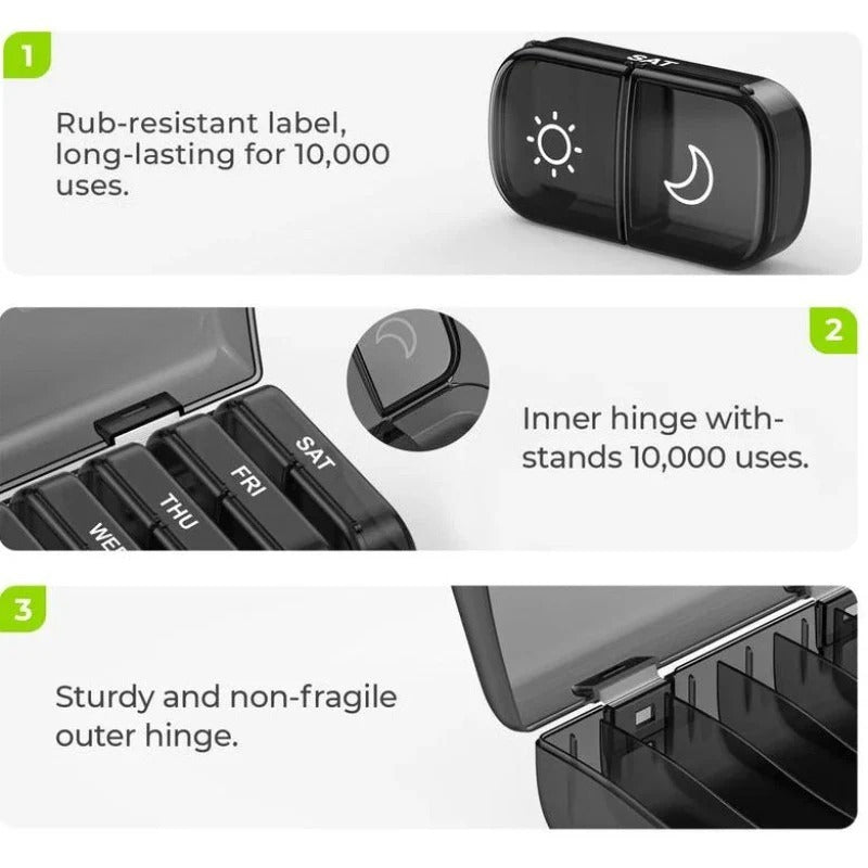 Maliben | Am Pm Weekly Pill Organizer – Travel-Friendly, Large Capacity & Bpa-Free
