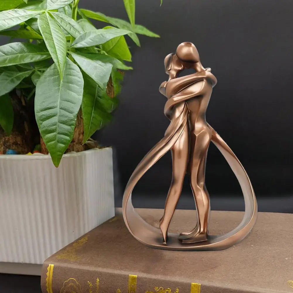 Maliben | Sentura Deco Sculpture Embracing Figures | Symbol Of Love & Connection | Handmade Look | Resin