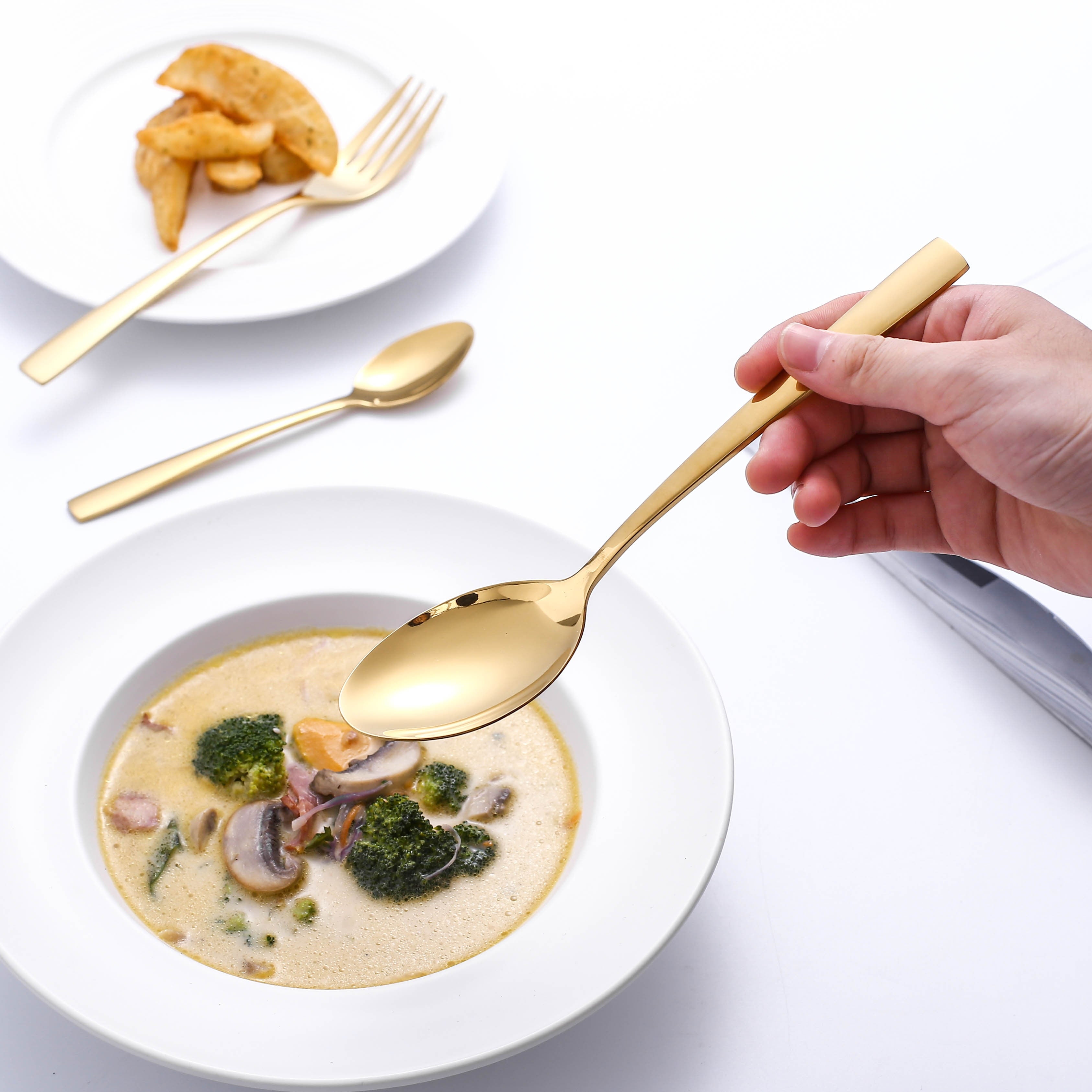 MAliben | Royalglimmer Gold Cutlery Set - Gold Cutlery Set For a Luxurious Table Decoration