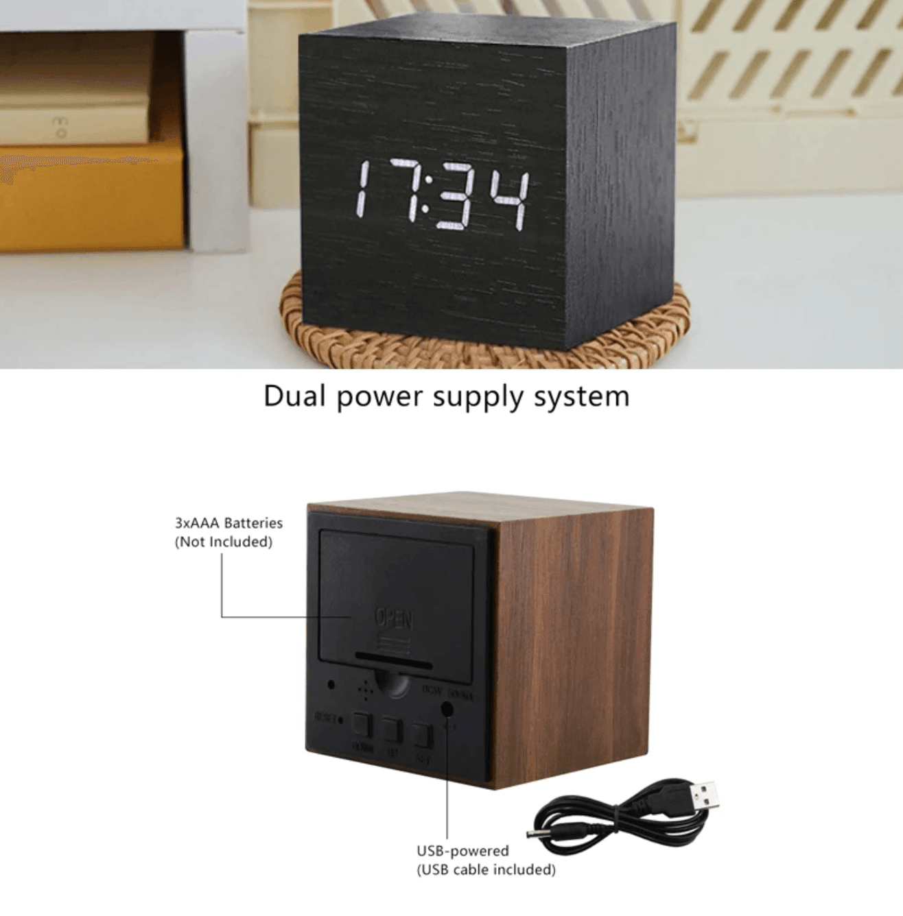 Maliben | Digital Wood LED Clock