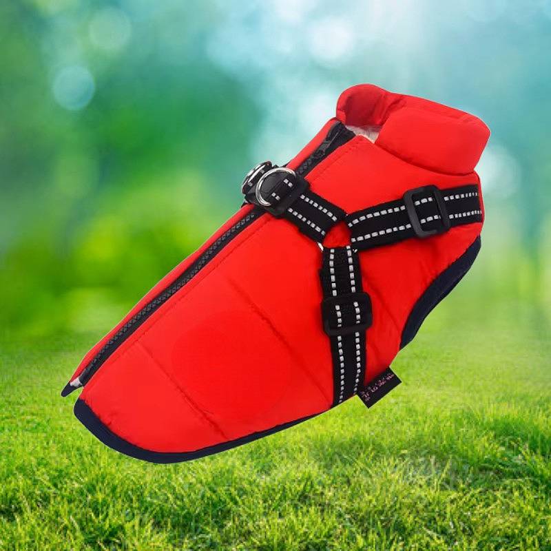 Maliben Waterproof Dog Jacket for Winter with Reflective Built-In Harness