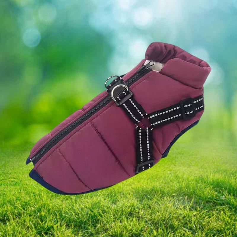 Maliben Waterproof Dog Jacket for Winter with Reflective Built-In Harness
