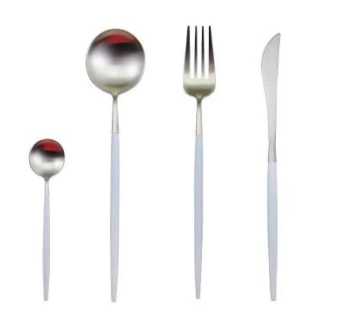 Maliben | Luxury 24-Piece Gold-Silver Cutlery Set For Stylish Table Setting