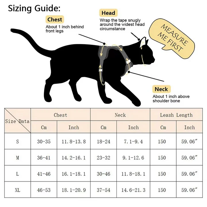 Maliben | Reflective Cat Harness and Leash Set