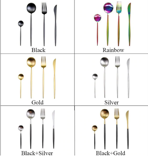 Maliben | Luxury 24-Piece Gold-Silver Cutlery Set For Stylish Table Setting