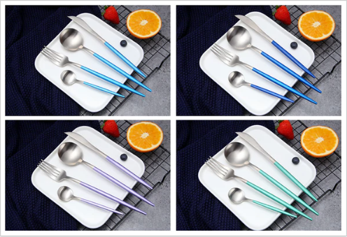 Maliben | Luxury 24-Piece Gold-Silver Cutlery Set For Stylish Table Setting